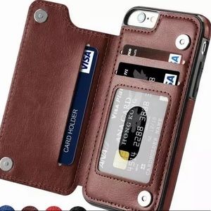 Faux Leather Wallet iPhone Case 6 6s 7 8 7/8Plus X